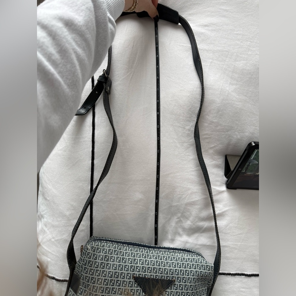 Vintage Fendi Zucca Canvas Shoulder Bag – Blue/Gray Monogram – Made in Italy - Picture 16 of 16